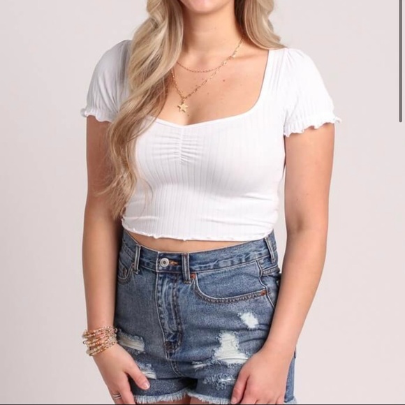 NWT Nico Ribbed Tee - White - Picture 6 of 8